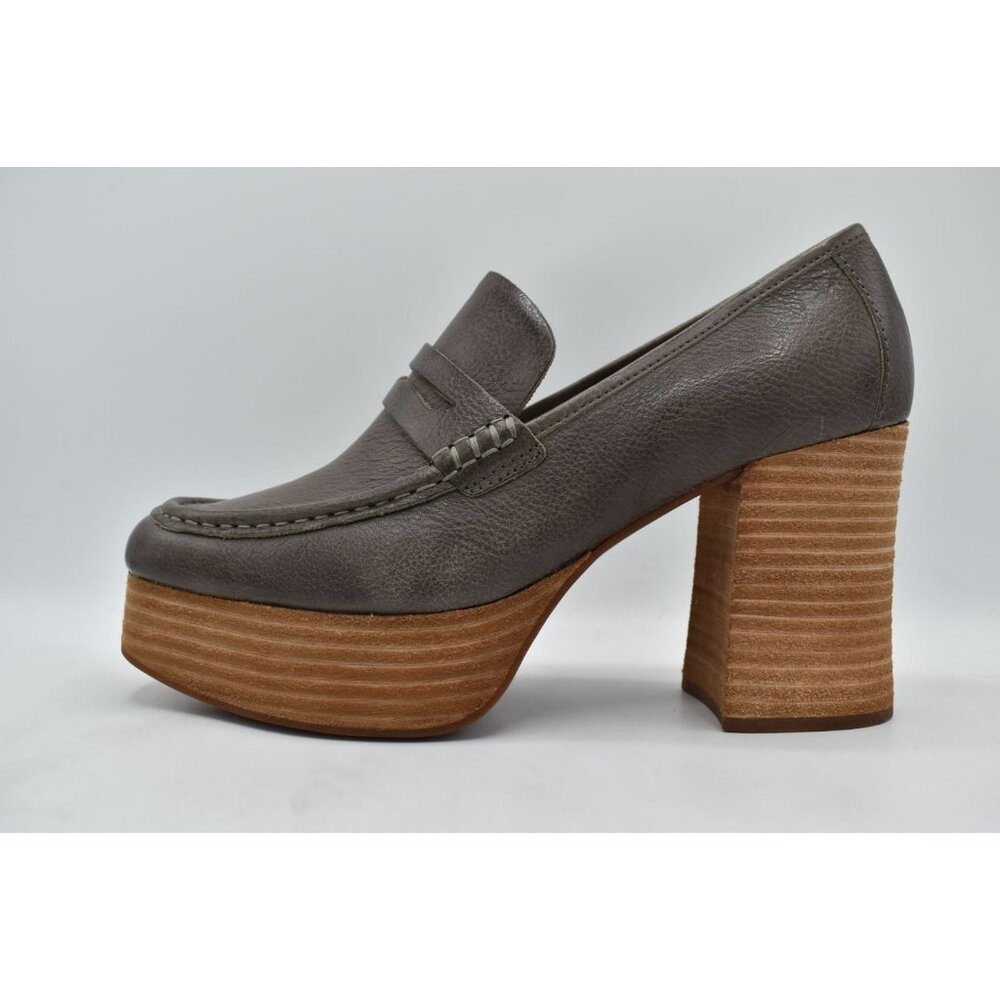 KorkEase Womens Size 10 Barbara Platform Grey Penny Loafer Pump Shoes - Picture 7 of 13